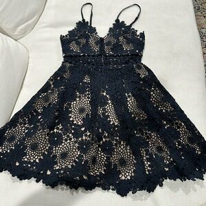 Selfie Leslie Angel Biba MOLLY FIT AND FLAIR DRESS NAVY XS